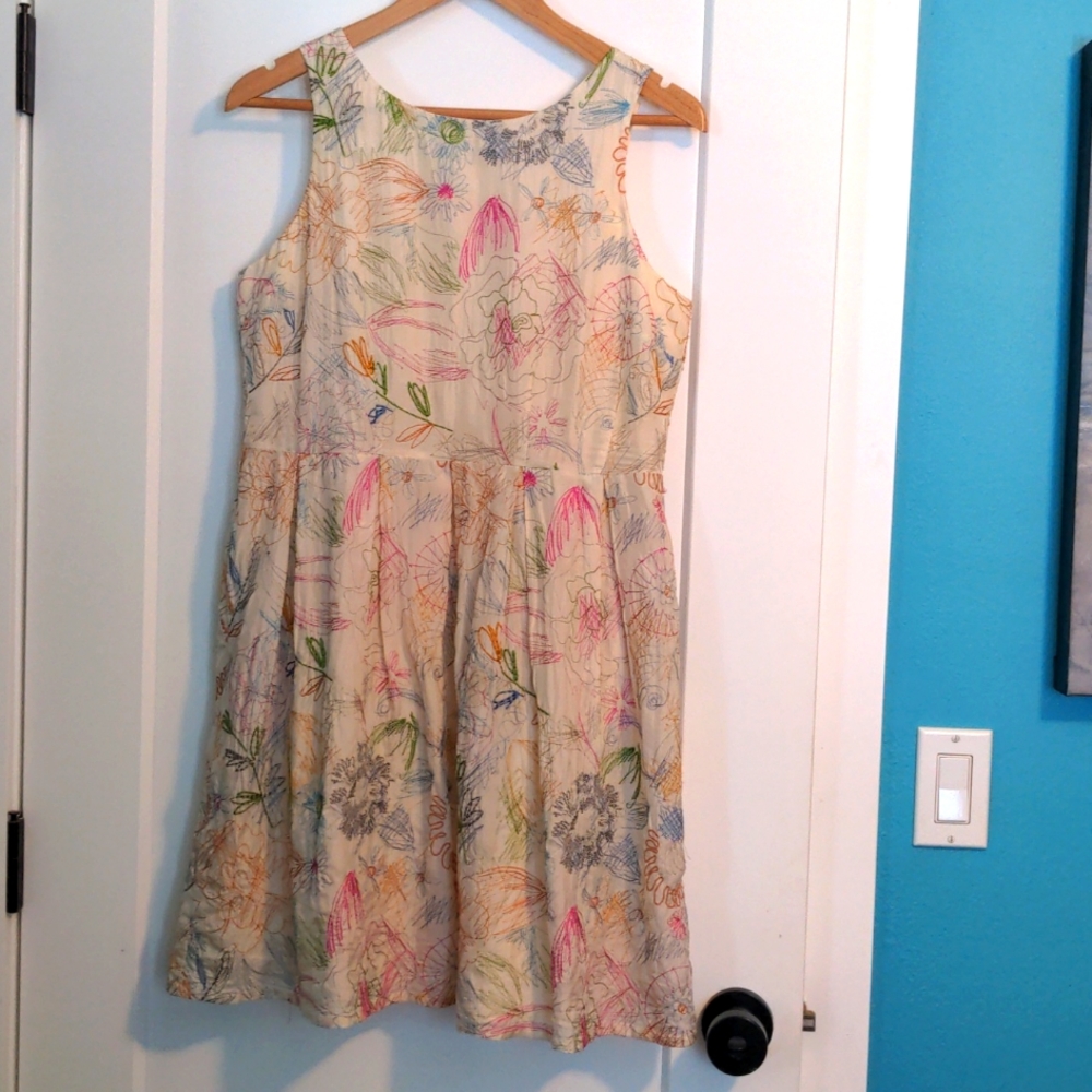 100% silk Charabia a-line dress purchased from Anthropologie.